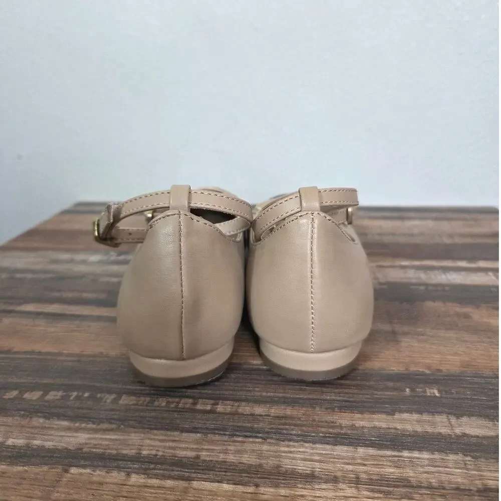 American Eagle Woman's Tan & Black Strappy Ballet Flats Size 5